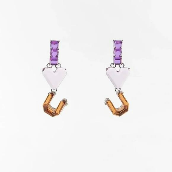 ZARA "I LOVE YOU" EARRINGS - Picture 1 of 4